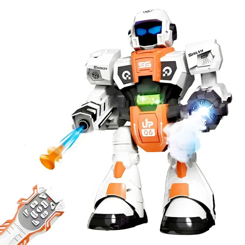 Intelligent Remote Control Robot with Battery Operated With Sound & Light Orbeez & Dart Shooting With Smoke Function